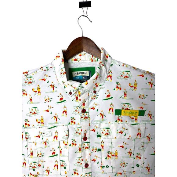 Magellan Outdoors Men's Fish Gear Button Up Short Sleeve Shirt M - Picture 4 of 15